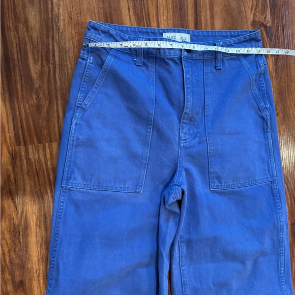 Alex Mill Patrick Washed Denim Wide Leg Pants Cobalt Blue 8 - Picture 6 of 7